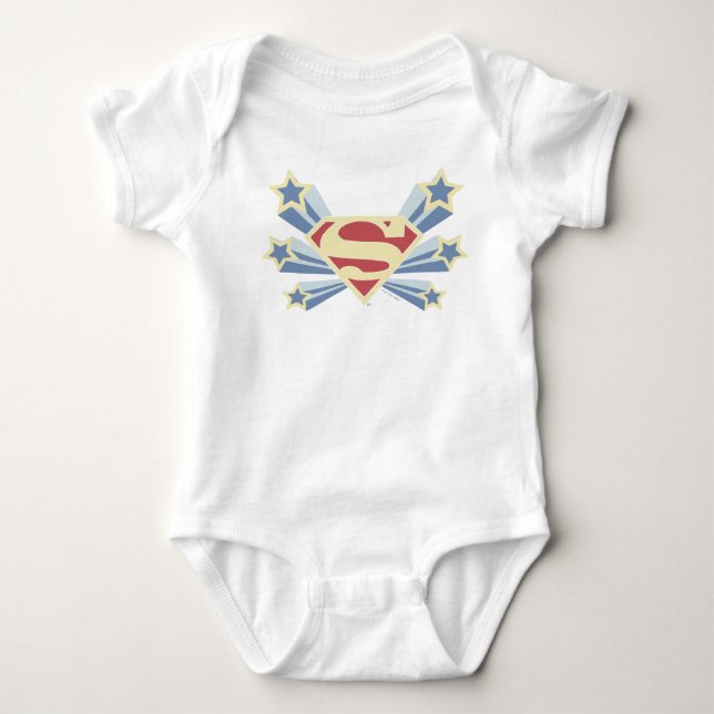 Supergirl Stars S-Shield Baby Bodysuit (Front)