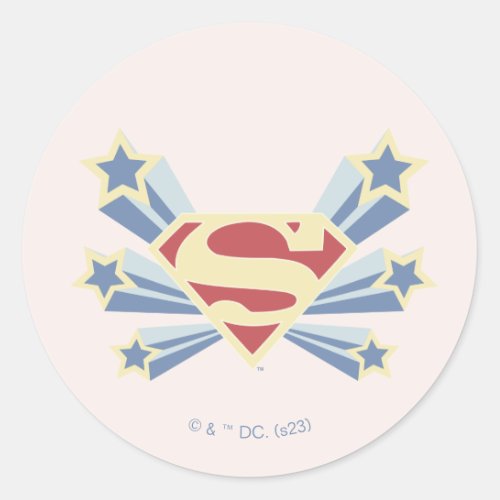 Supergirl Stars S_Shield Classic Round Sticker