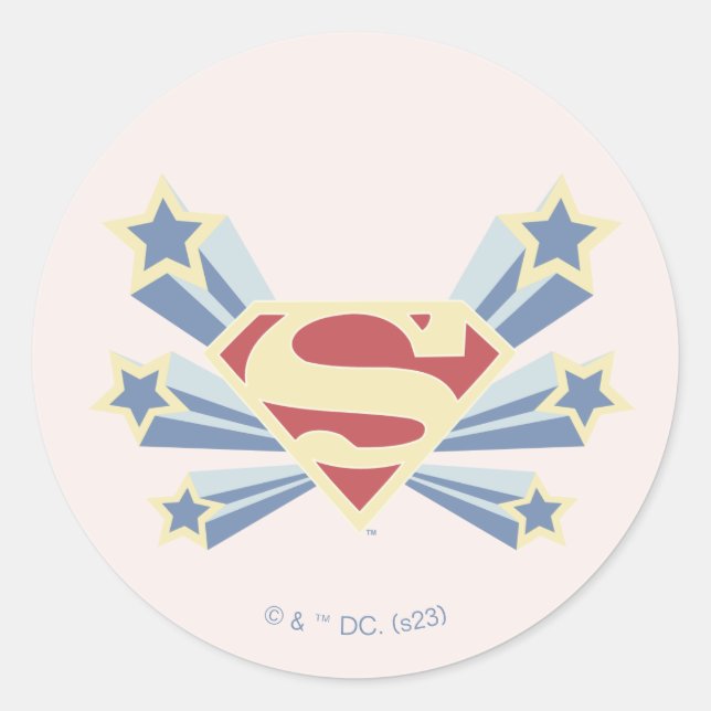 Supergirl Stars S-Shield Classic Round Sticker (Front)