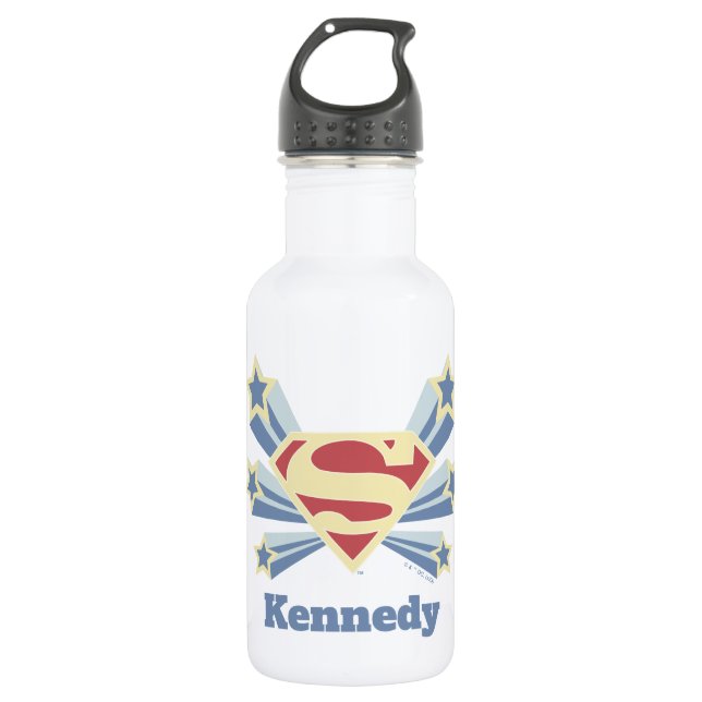 Supergirl Stars S-Shield Stainless Steel Water Bottle (Front)