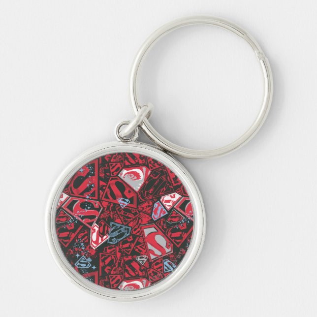 Supergirl Stary Red Pattern Keychain (Front)