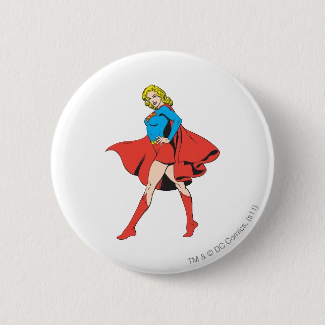 Supergirl Strikes a Pose Button (Front)