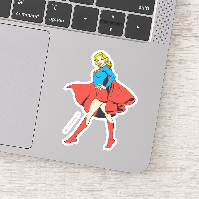 Supergirl Strikes a Pose Sticker (Detail)