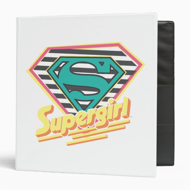 Supergirl Striped Logo 3 Ring Binder (Front/Inside)