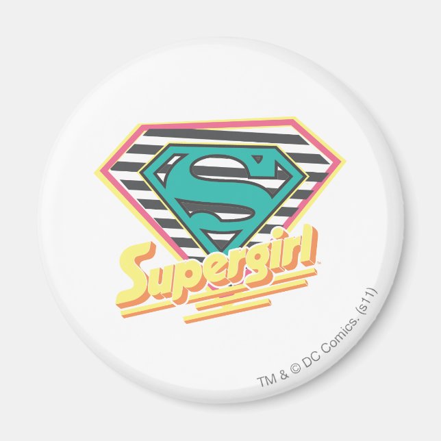 Supergirl Striped Logo Magnet (Front)