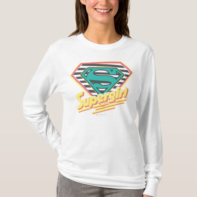 Supergirl Striped Logo T-Shirt (Front)
