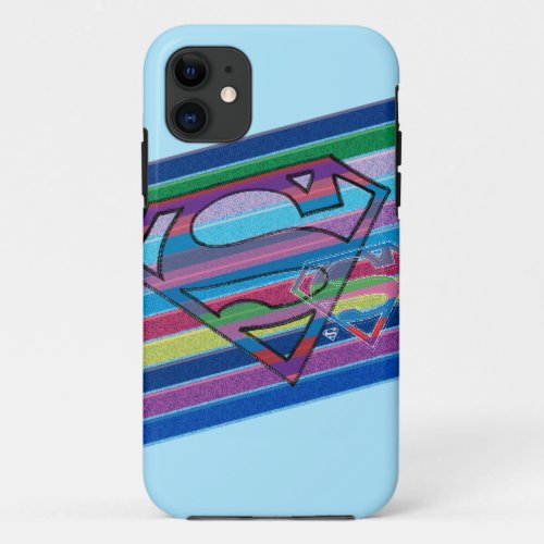Supergirl Striped Rainbow Logo iPhone 11 Case