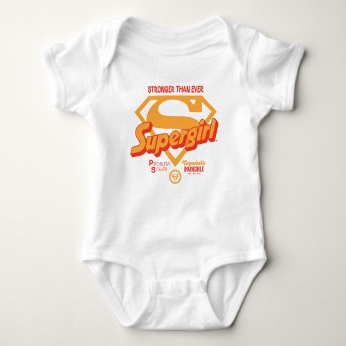 Supergirl Stronger Than Ever Retro Graphic Baby Bodysuit