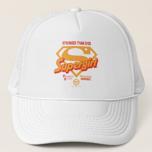 Supergirl Stronger Than Ever Retro Graphic Trucker Hat