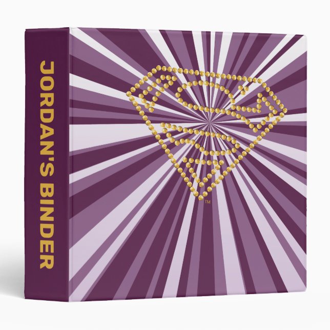 Supergirl Studded S-Shield 3 Ring Binder (Front/Spine)