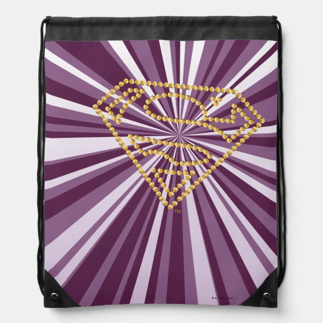 Supergirl Studded S-Shield Drawstring Bag (Front)