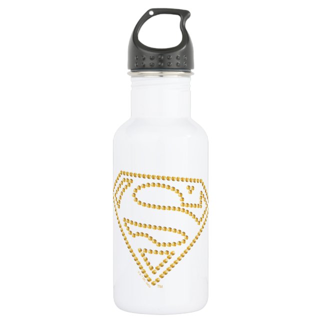 Supergirl Studded S-Shield Stainless Steel Water Bottle (Front)