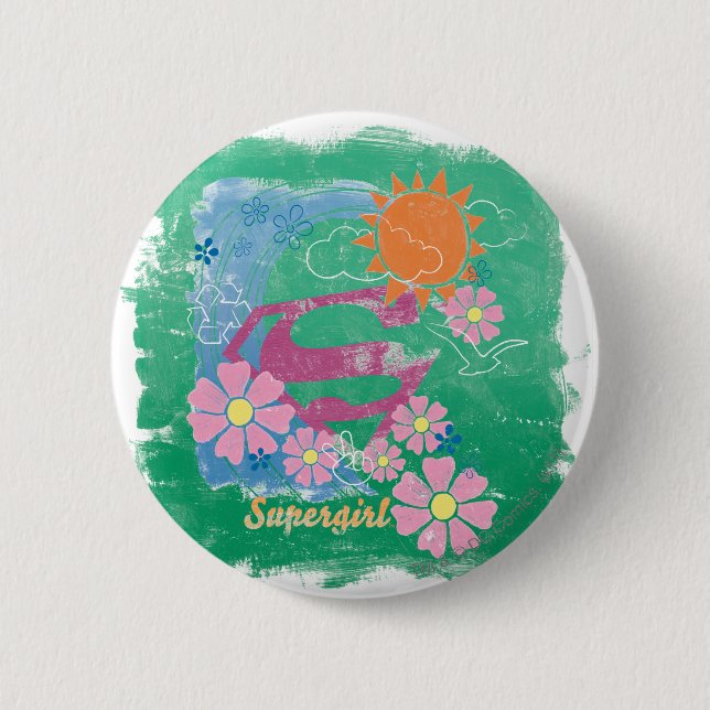 Supergirl Sun and Love Pinback Button (Front)