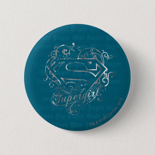 Supergirl Super Fly Super Cute Button (Front)