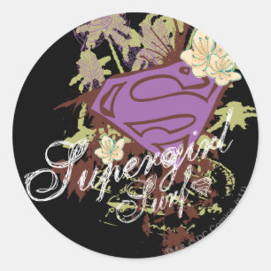 Supergirl Surf Logo Classic Round Sticker