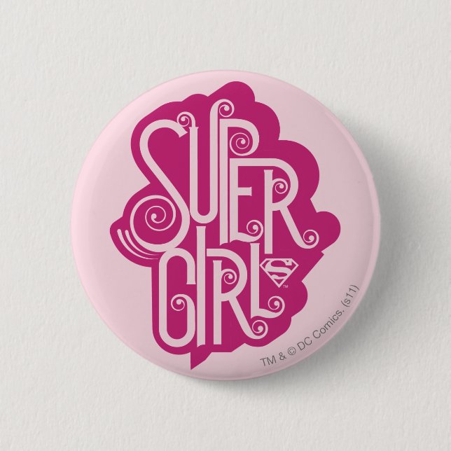 Supergirl Swirl 1 Button (Front)