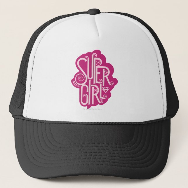 Supergirl Swirl 1 Trucker Hat (Front)