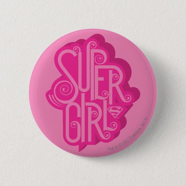 Supergirl Swirl 2 Pinback Button (Front)