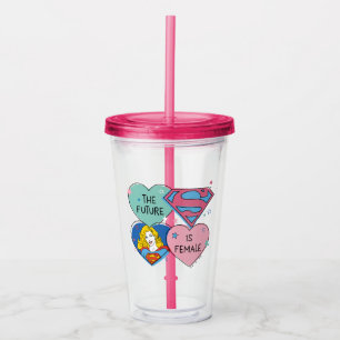 Supergirl "The Future Is Female" Acrylic Tumbler