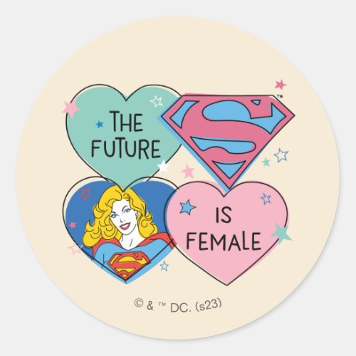 Supergirl The Future Is Female Classic Round Sticker