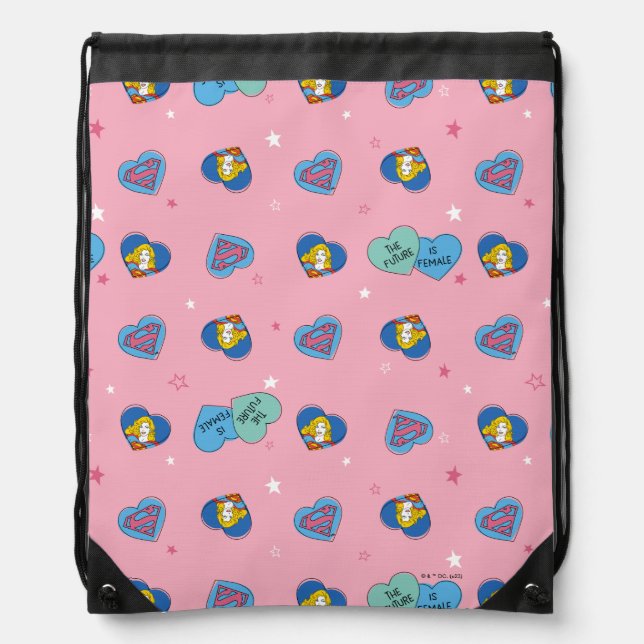 Supergirl "The Future Is Female" Drawstring Bag (Front)