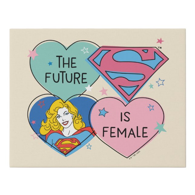 Supergirl "The Future Is Female" Faux Canvas Print (Front)