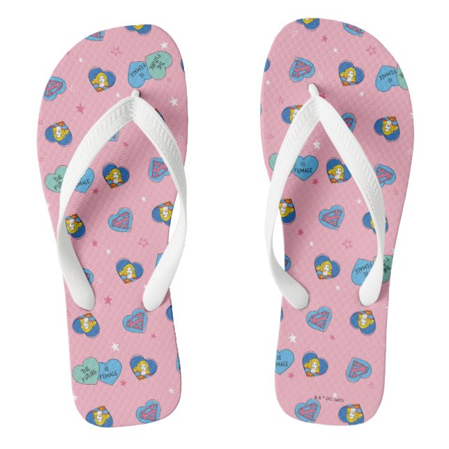 Supergirl "The Future Is Female" Flip Flops (Footbed)