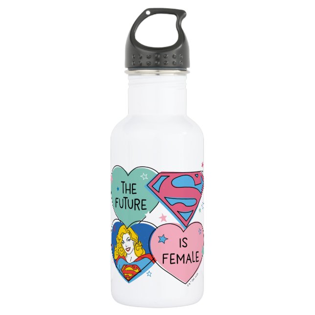 Supergirl "The Future Is Female" Stainless Steel Water Bottle (Front)
