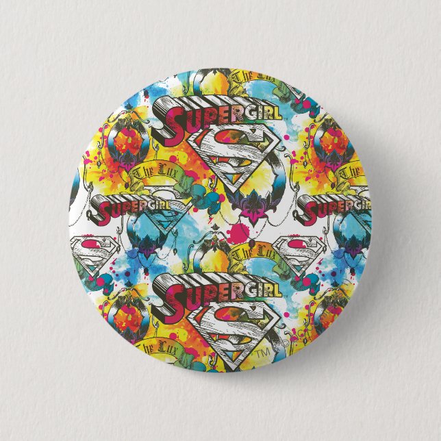 Supergirl The Lux Pattern Pinback Button (Front)