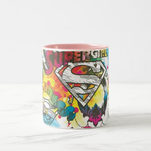 Supergirl The Lux Pattern Two_Tone Coffee Mug