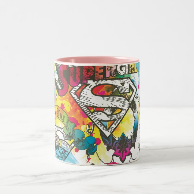 Supergirl The Lux Pattern Two-Tone Coffee Mug (Center)