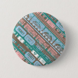 Supergirl Ticket Pattern Blue Pinback Button