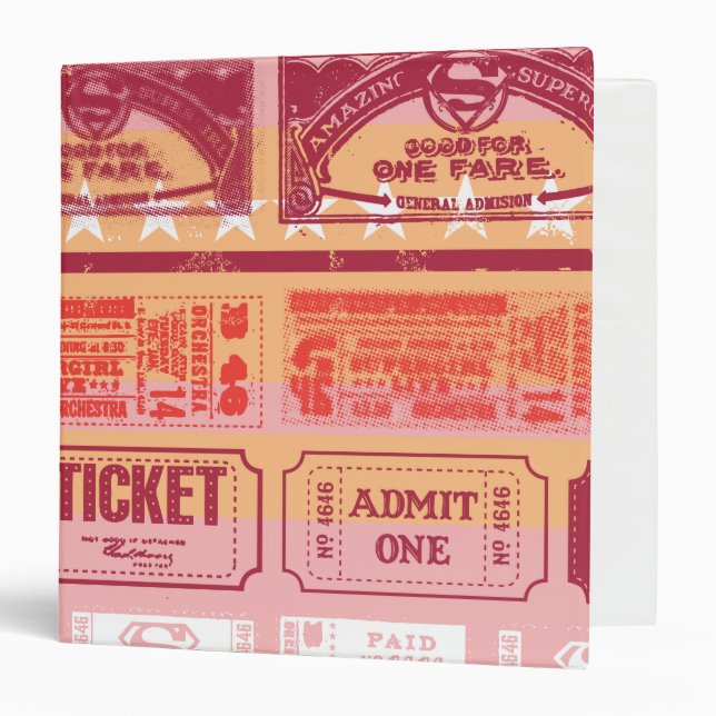 Supergirl Ticket Pattern Orange Binder (Front/Inside)