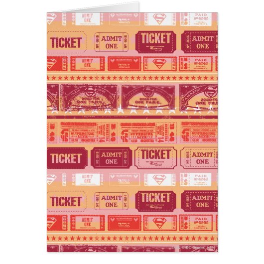 Supergirl Ticket Pattern Orange Cards (Front)
