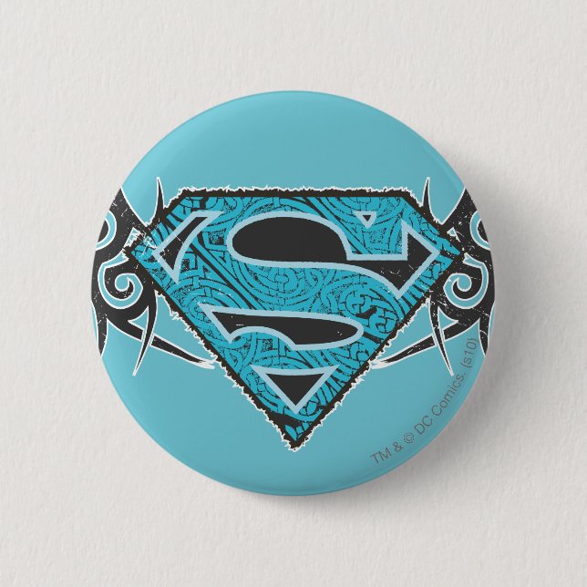 Supergirl Tribal Pattern Logo Pinback Button (Front)