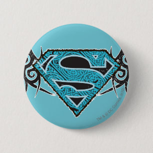 Supergirl Tribal Pattern Logo Pinback Button