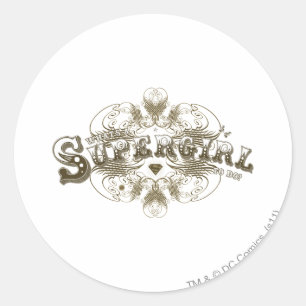 Supergirl What's a Girl to Do Brown Classic Round Sticker