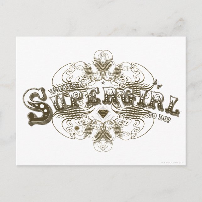 Supergirl What's a Girl to Do Brown Postcard (Front)