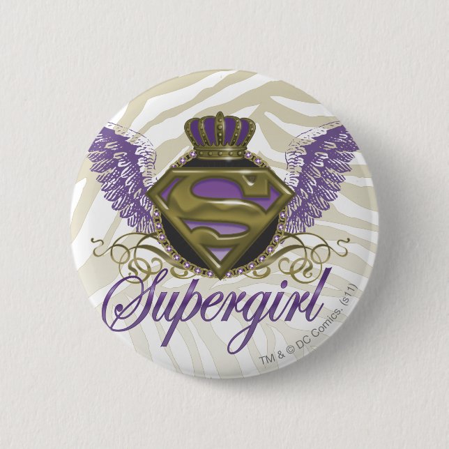 Supergirl Zebra Print Button (Front)