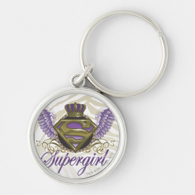 Supergirl Zebra Print Keychain (Front)