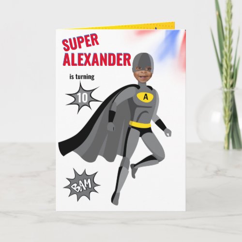 Superhero Amazing Unique Boy Fabulous Birthday Car Card