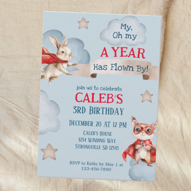 Superhero Animal Boys Birthday  Invitation (Creator Uploaded)