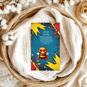 Superhero Animals Boy Baby Shower Books for Baby Enclosure Card