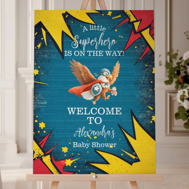 Superhero Animals Boy Baby Shower Foam Board (Creator Uploaded)