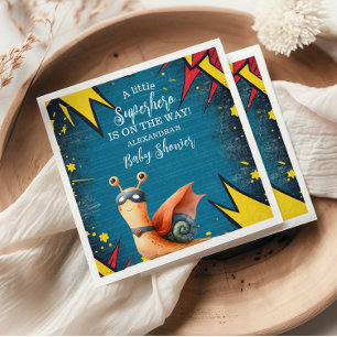 Superhero Animals Boy Baby Shower Napkins