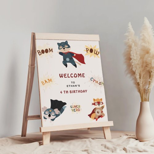 Superhero Animals Cute Kids Birthday  Foam Board