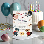 Superhero Animals Cute Kids Birthday Invitation<br><div class="desc">Our ”Superhero Cute Animals Birthday” collection features various superhero animals dressed in capes and masks with retro sayings pasted around them. Paired with cute typography this collection is perfect for your kids birthday. Check out our store for more matching items.</div>