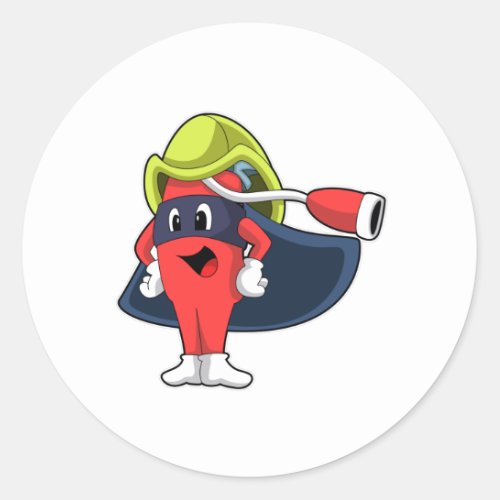 Superhero as Firefighter Classic Round Sticker