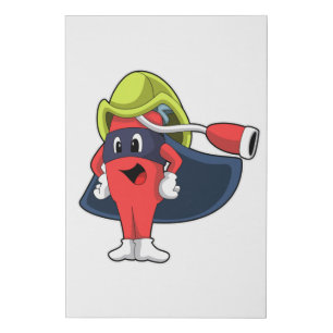 Superhero as Firefighter Faux Canvas Print