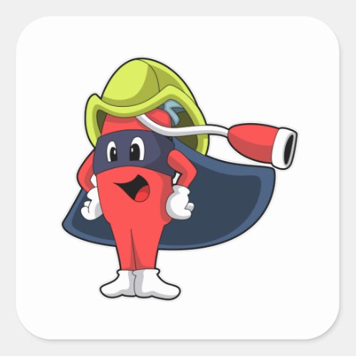 Superhero as Firefighter Square Sticker